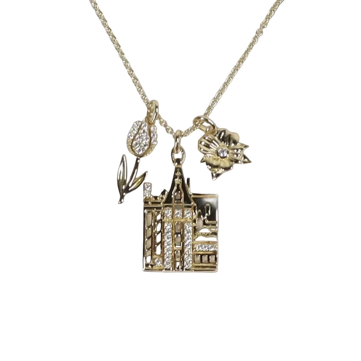 Biltmore Blooms Necklace in Gold by CRISLU