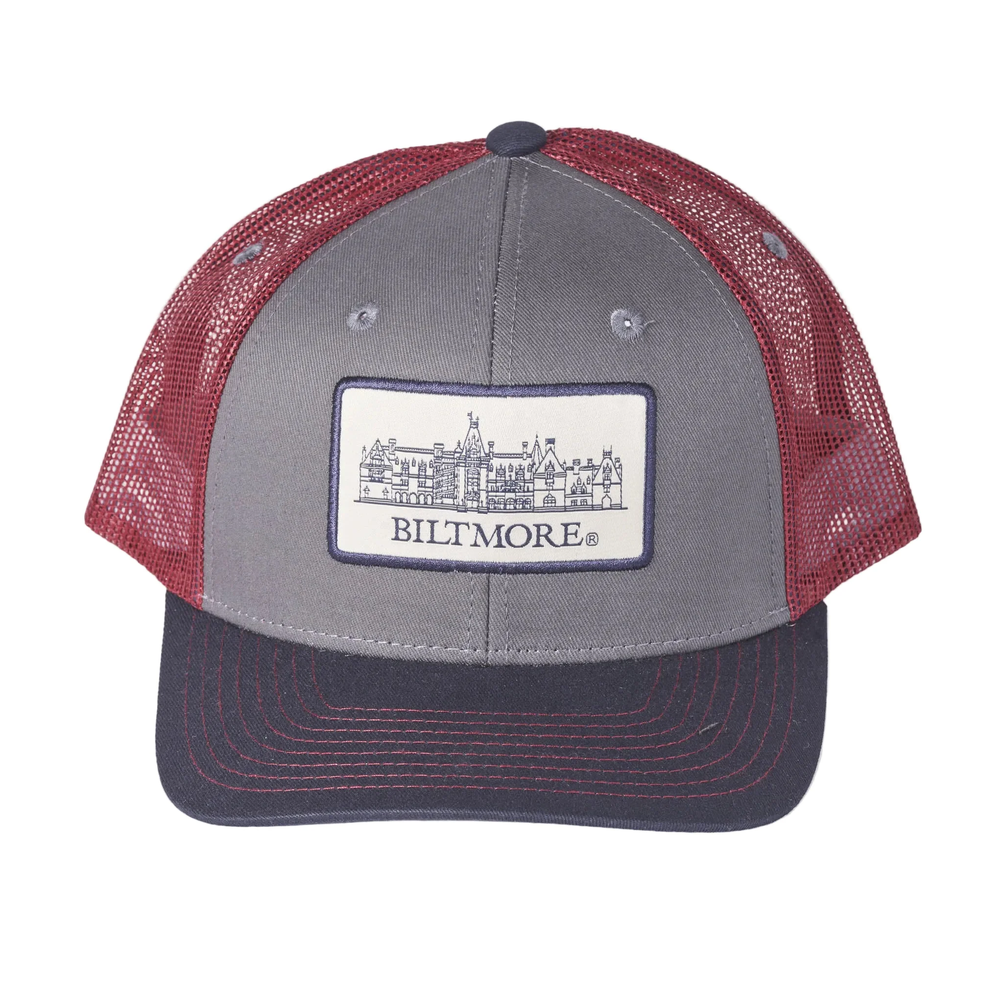 Biltmore House Badge Hat – Grey, Navy Blue, Burgundy