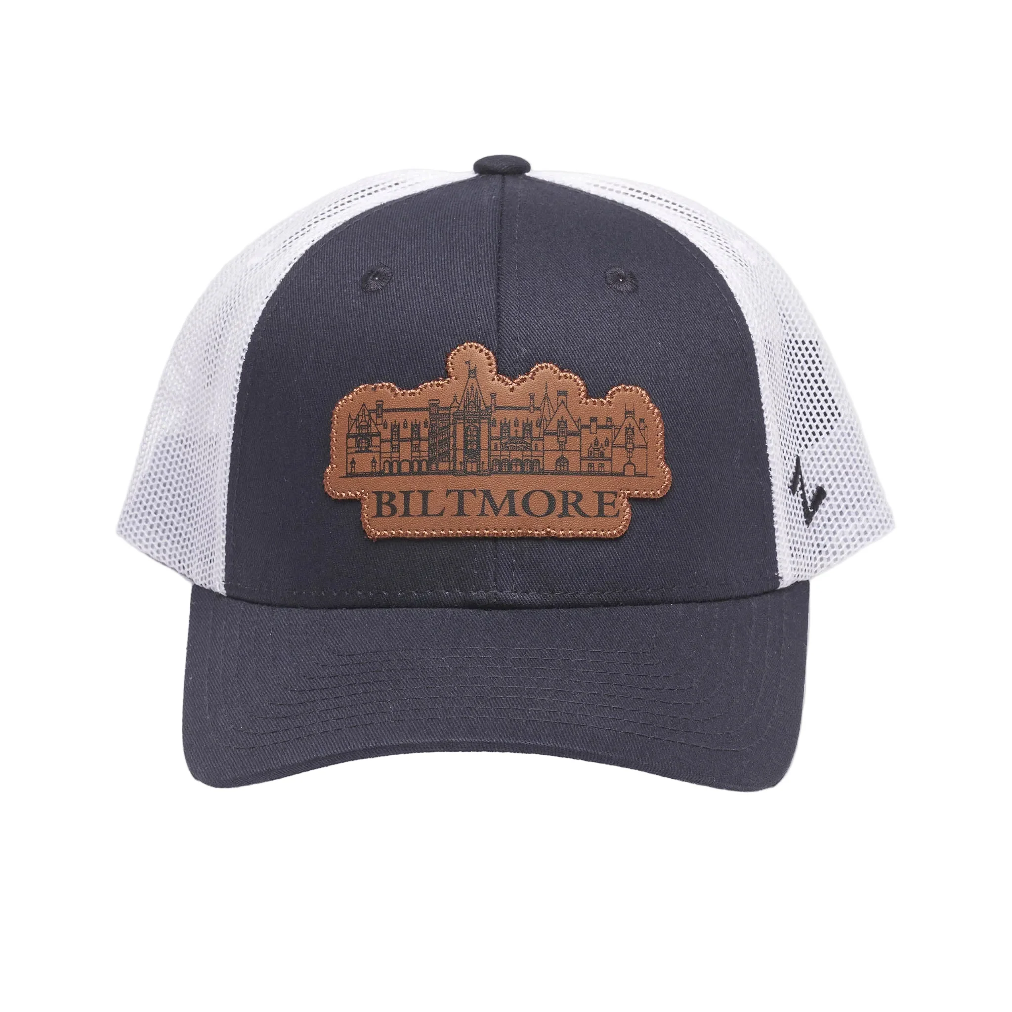 Biltmore House Badge Hat – Navy Blue, White