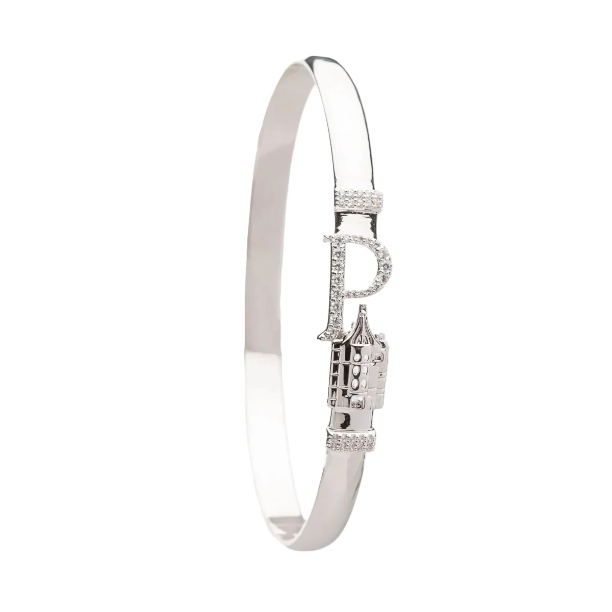 CRISLU Sparking Initial P Bangle - Platinum