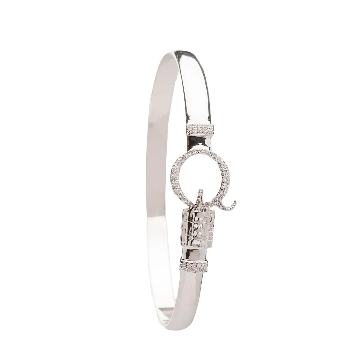 CRISLU Sparking Initial Q Bangle - Platinum