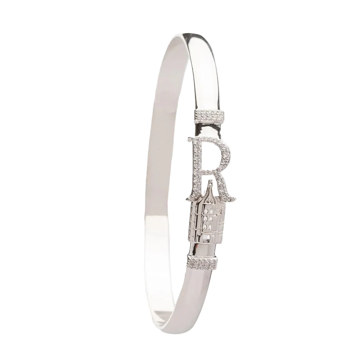 CRISLU Sparking Initial R Bangle - Platinum