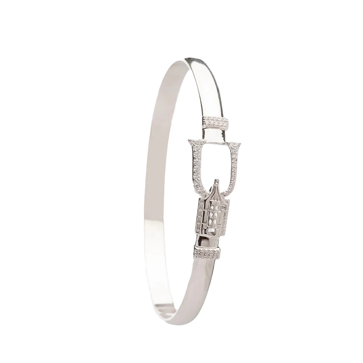 CRISLU Sparking Initial U Bangle - Platinum