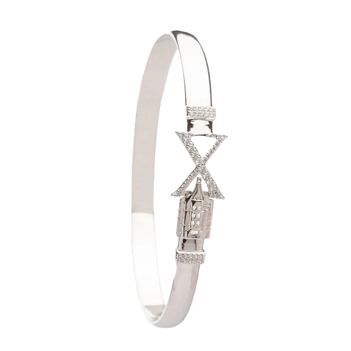 CRISLU Sparking Initial X Bangle - Platinum