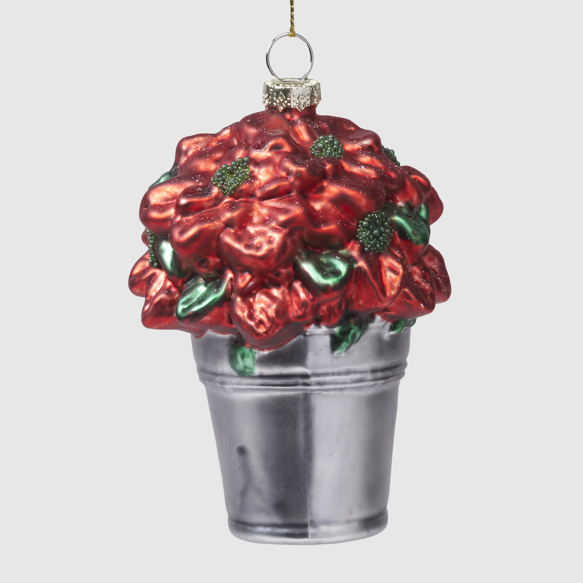 Yuletide Poinsettia Planter Ornament – Winter Garden Collection - Image 2