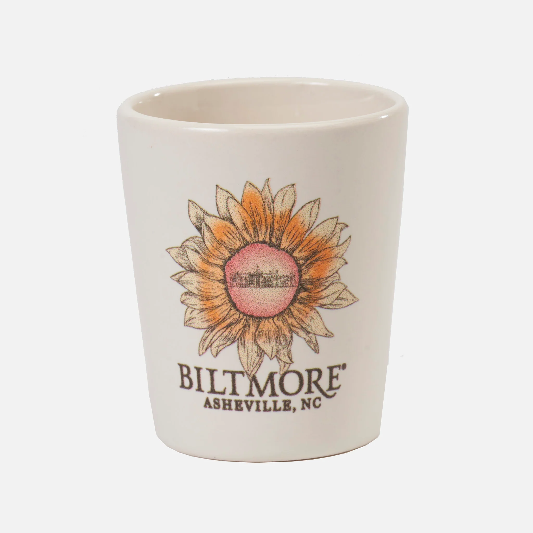 Sunflowers at Biltmore Ceramic Shot Glass – Oatmeal