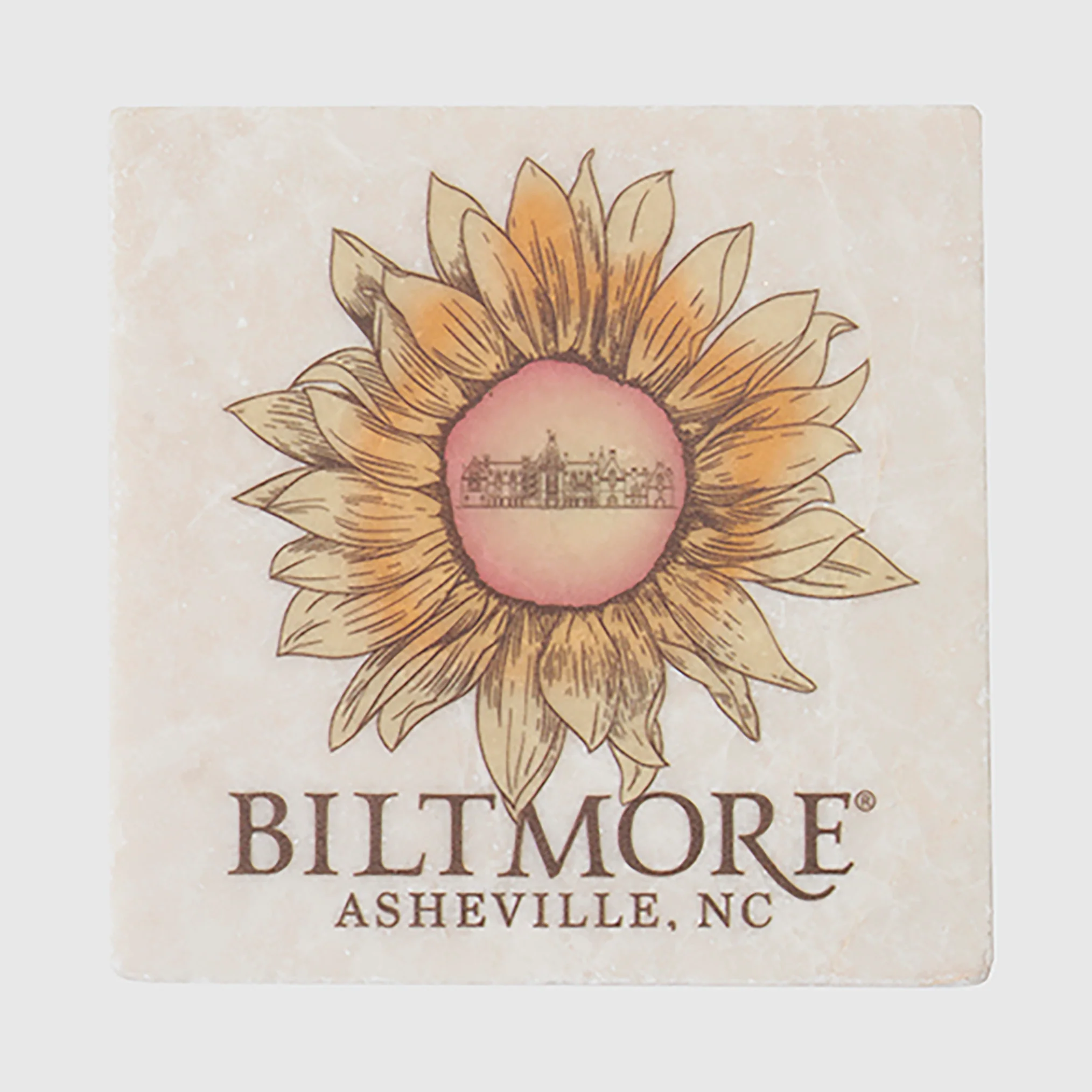 Sunflowers at Biltmore Coaster - Stone - Image 2